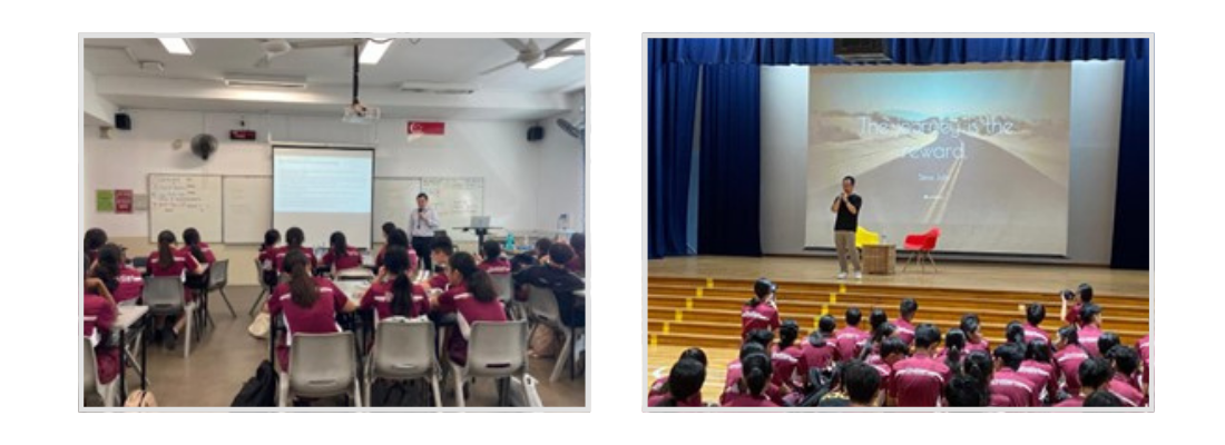 Photo collage of students engaged during the talks by special guest during the 'Exploring opportUNITY Through Careers’ Day'